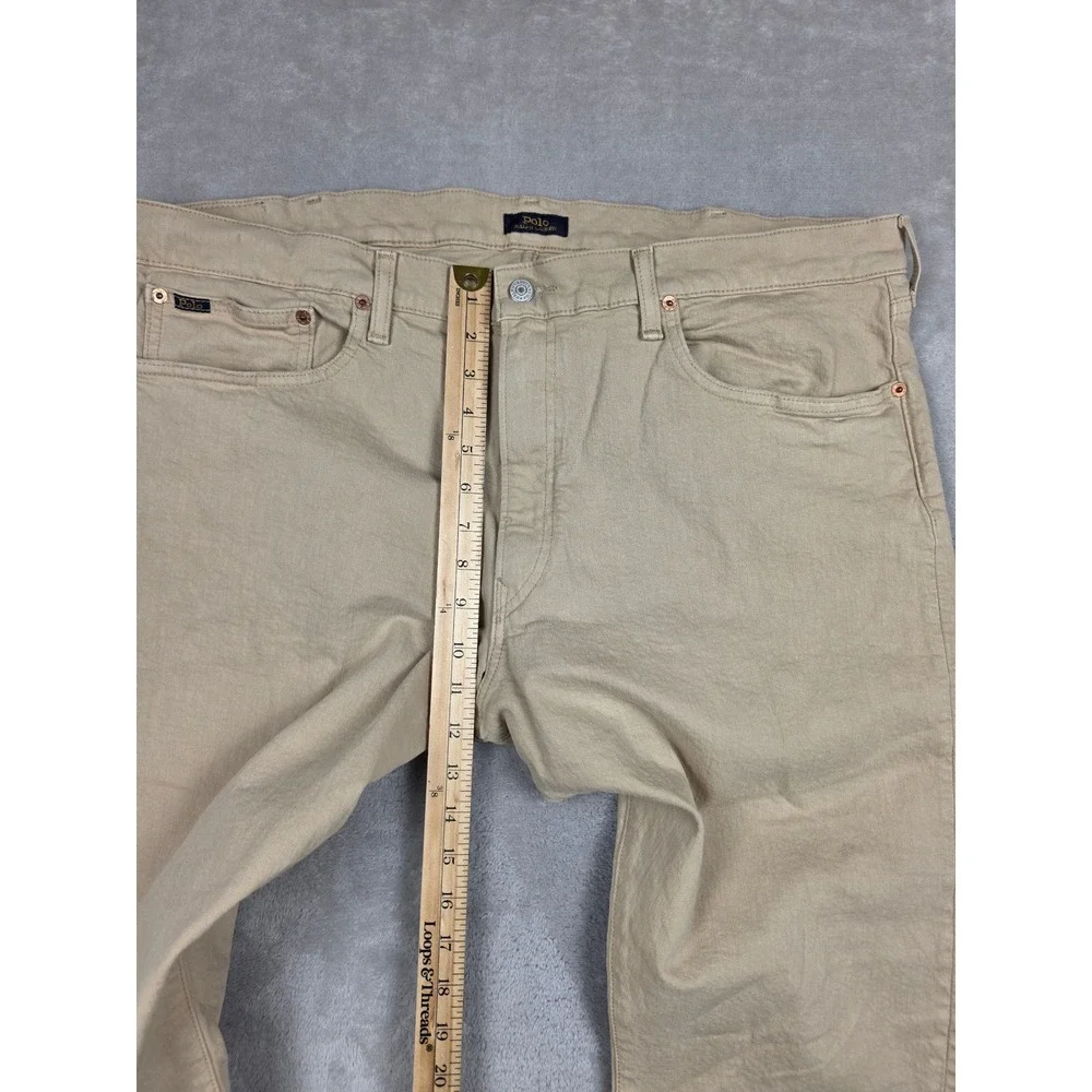 Polo Ralph Lauren Varick Slim Straight Pants Mens 40x30 Tan Khaki Stretch